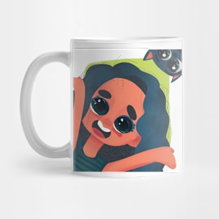 cat hi girl Mug